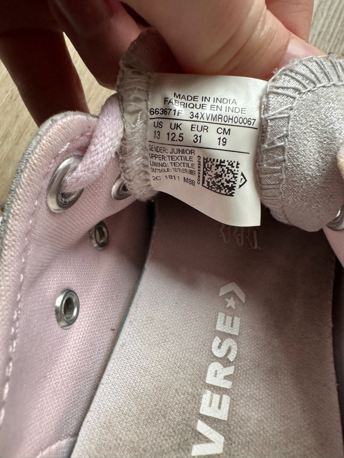 Converse Grey Pink Lace - AS IS
