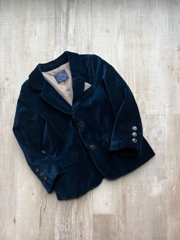 Zara Navy Velour Blazer
