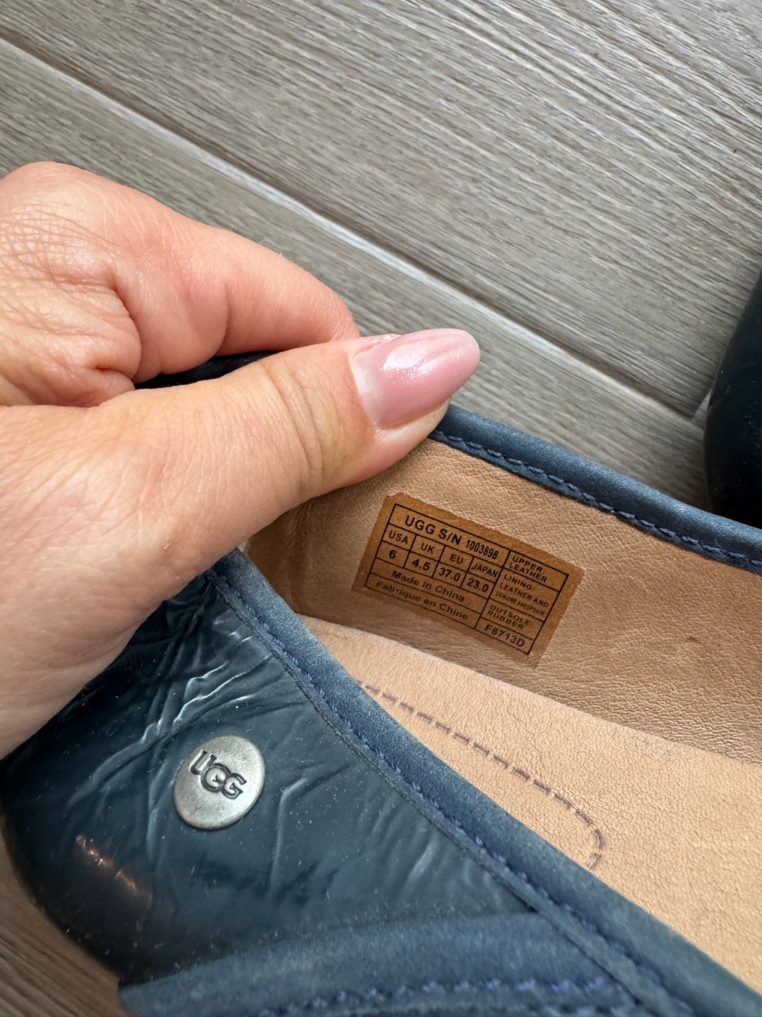 UGG Blue Leather Flats