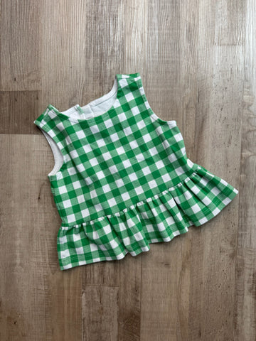 Janie & Jack Green Checkered Top