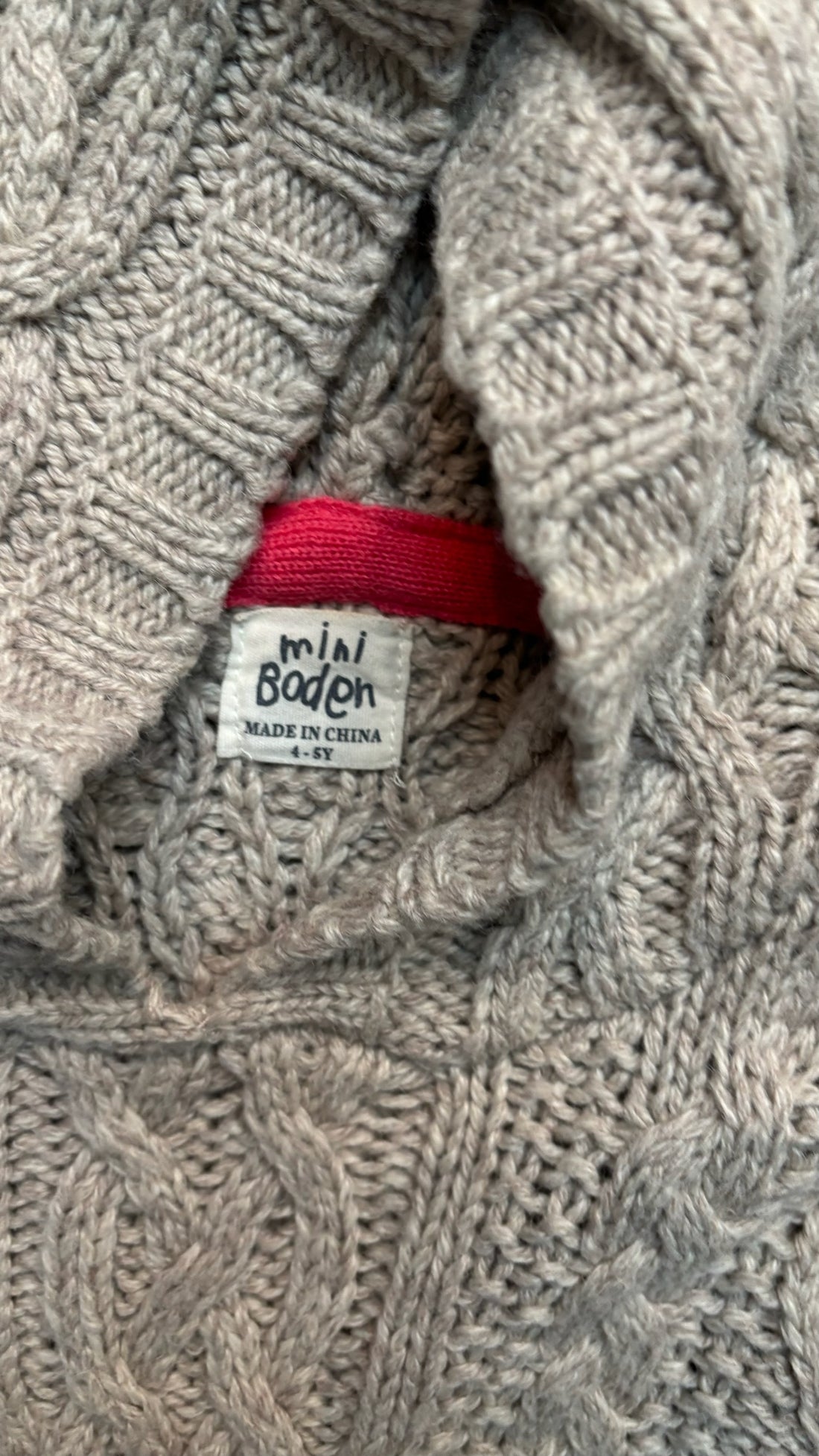 Mini Boden Grey Knit Hoodie Cardigan