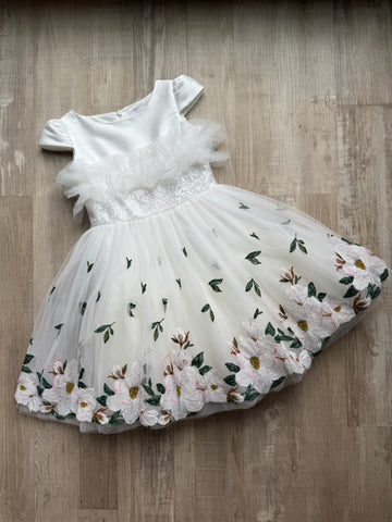 Monnalisa White Tulle Dress