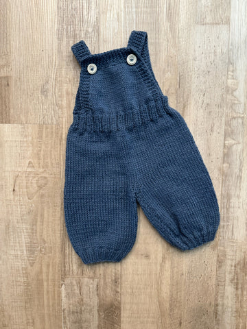 Handknit Navy Overalls