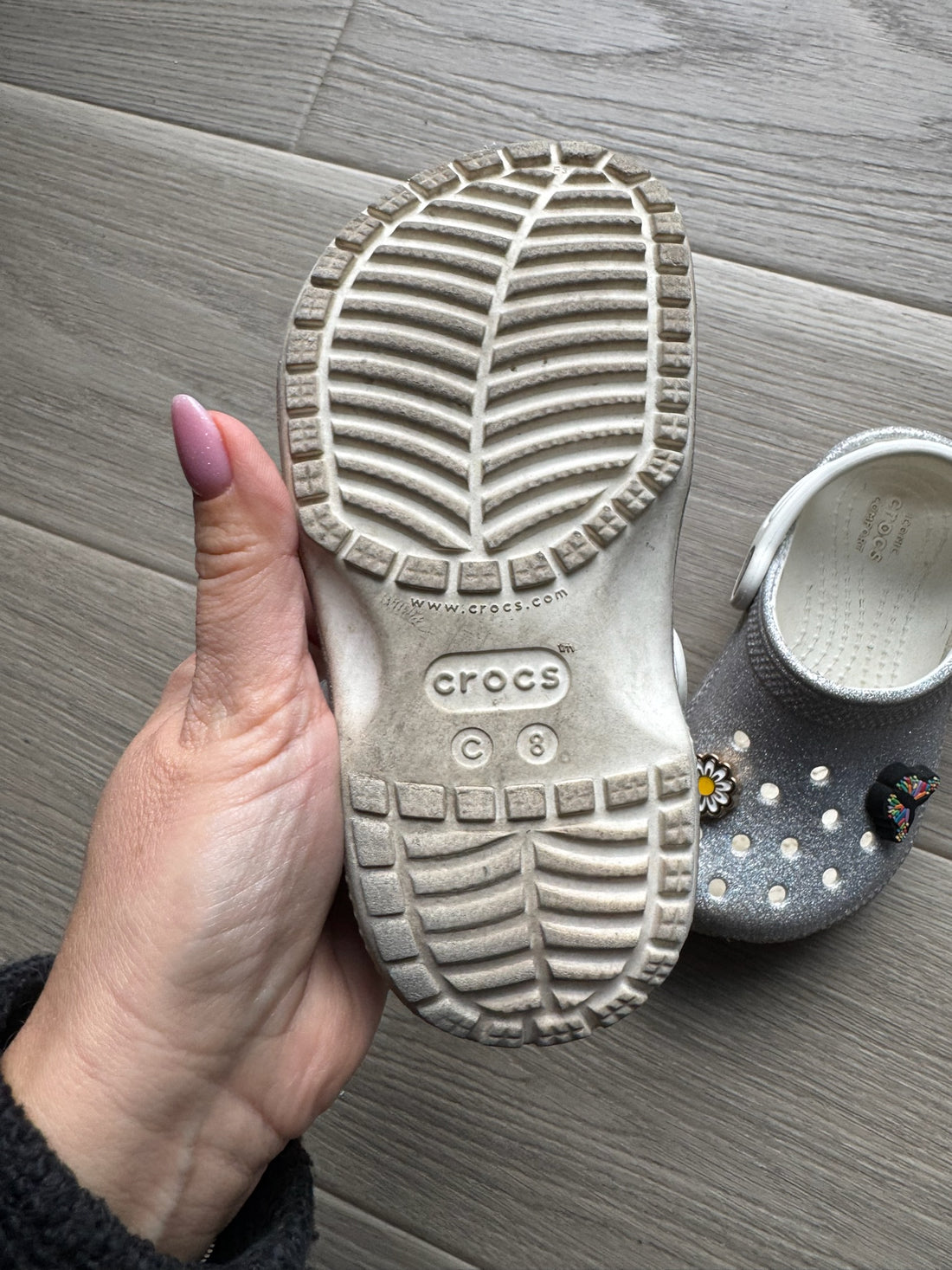 Crocs Silver Glitter