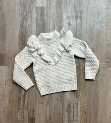Janie & Jack White Ruffle Sweater