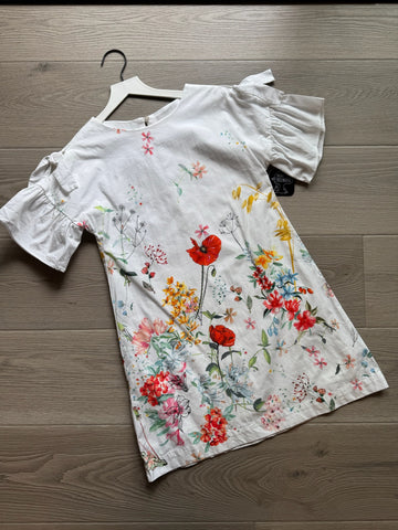 Zara White Floral Dress