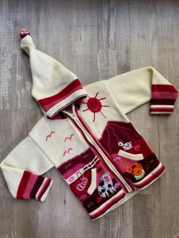 Peruvian  Cream / Red Sweater
