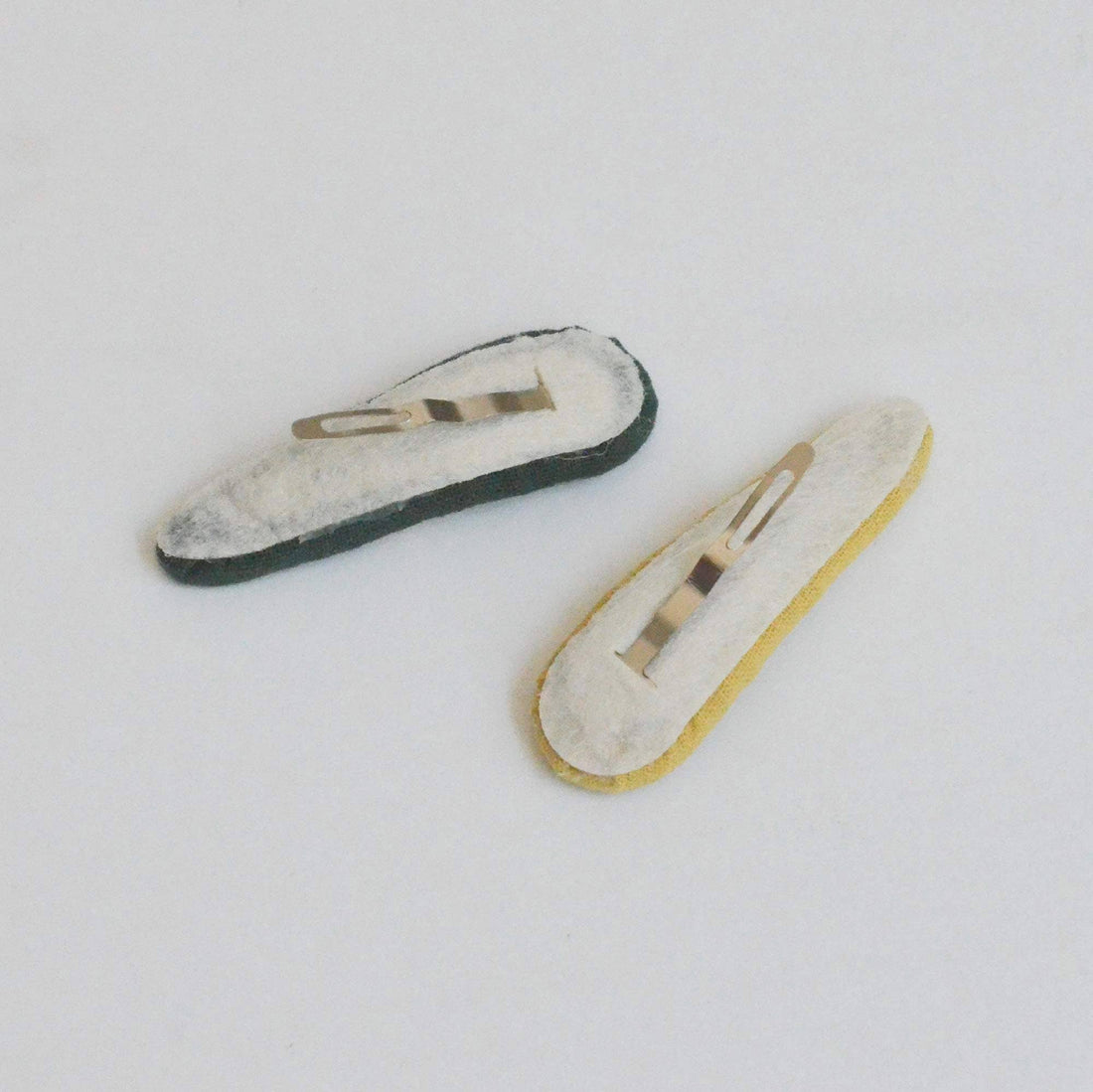 Triangle Embroidered Floral Snap Hair Clips | Green&Mustard