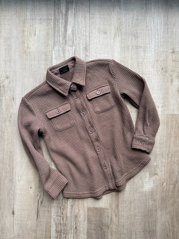 Little Bipsy Waffle Knit Button Down