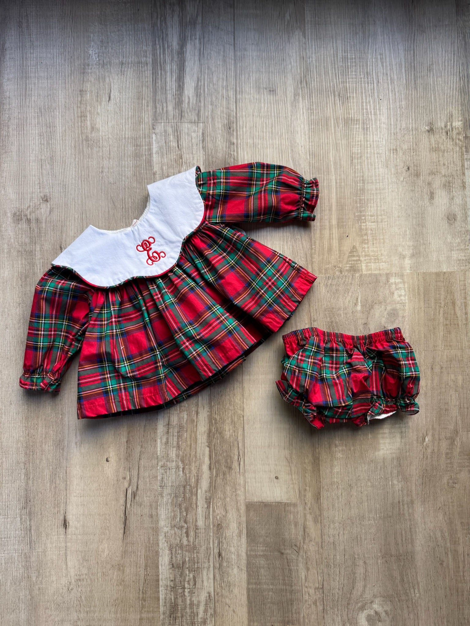 Cecil & Lou Plaid Christmas Dress w/ “E”