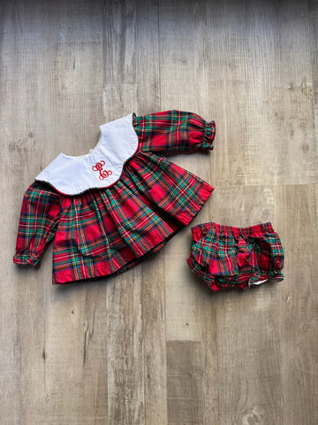 Cecil & Lou Plaid Christmas Dress w/ “E”