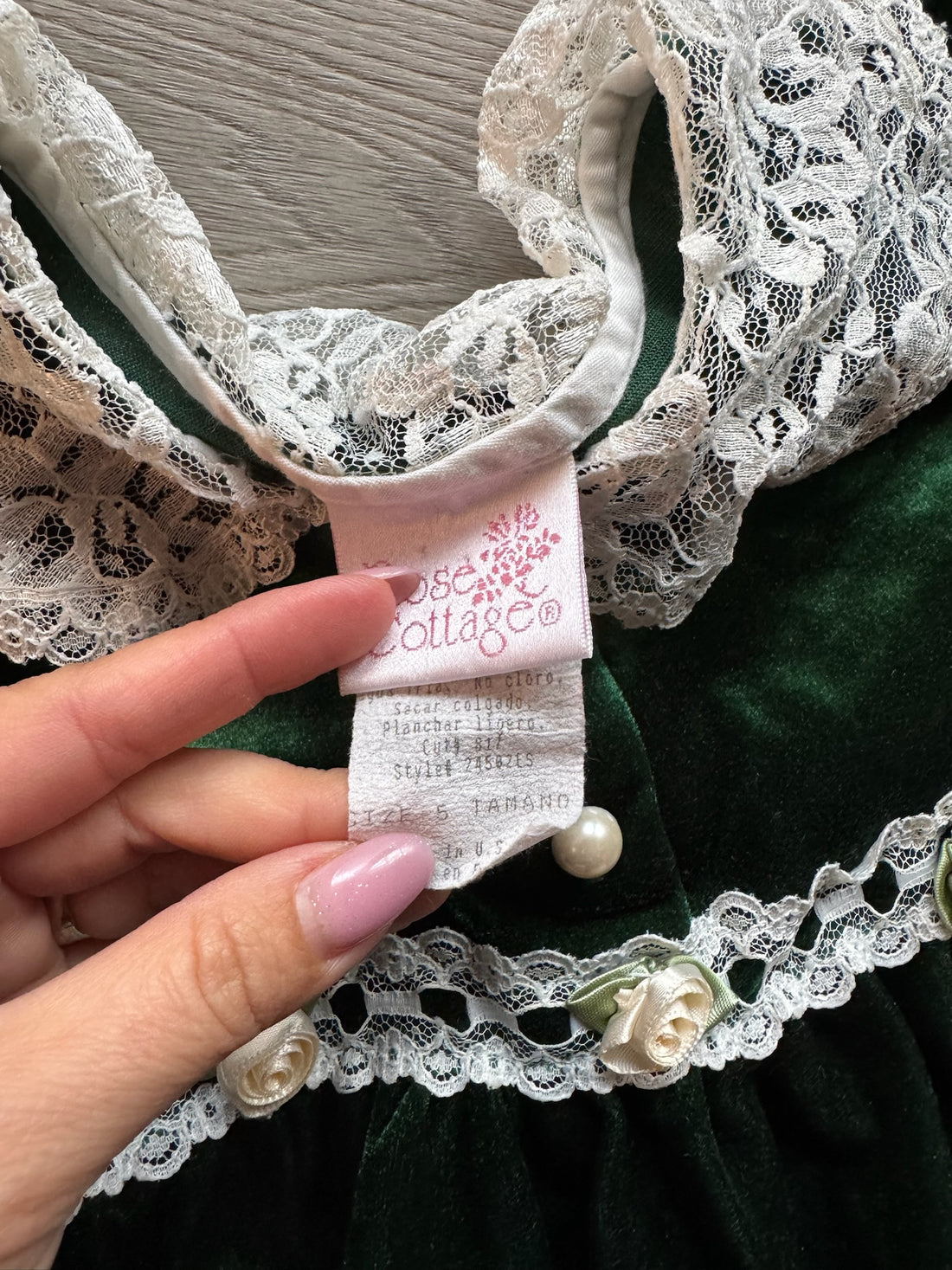 Rose Cottage Vintage Green Dress