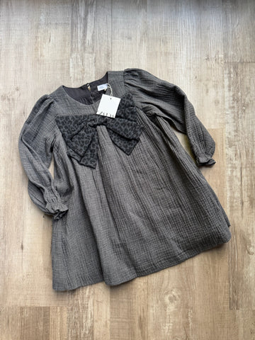 Zara Grey Bow Dress - NEW