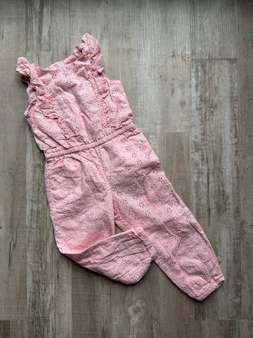 Janie & Jack Pink Eyelet Romper
