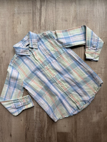 Janie & Jack Blue Plaid Button Down
