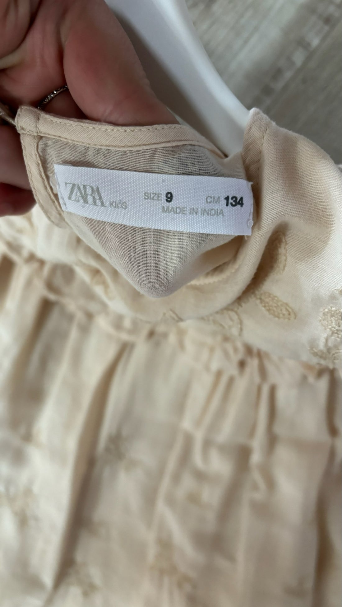 Zara Cream Embroidered Dress