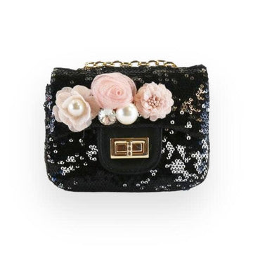 P30 B1301 Floral Appliques Sequin Purse (5 Colors)