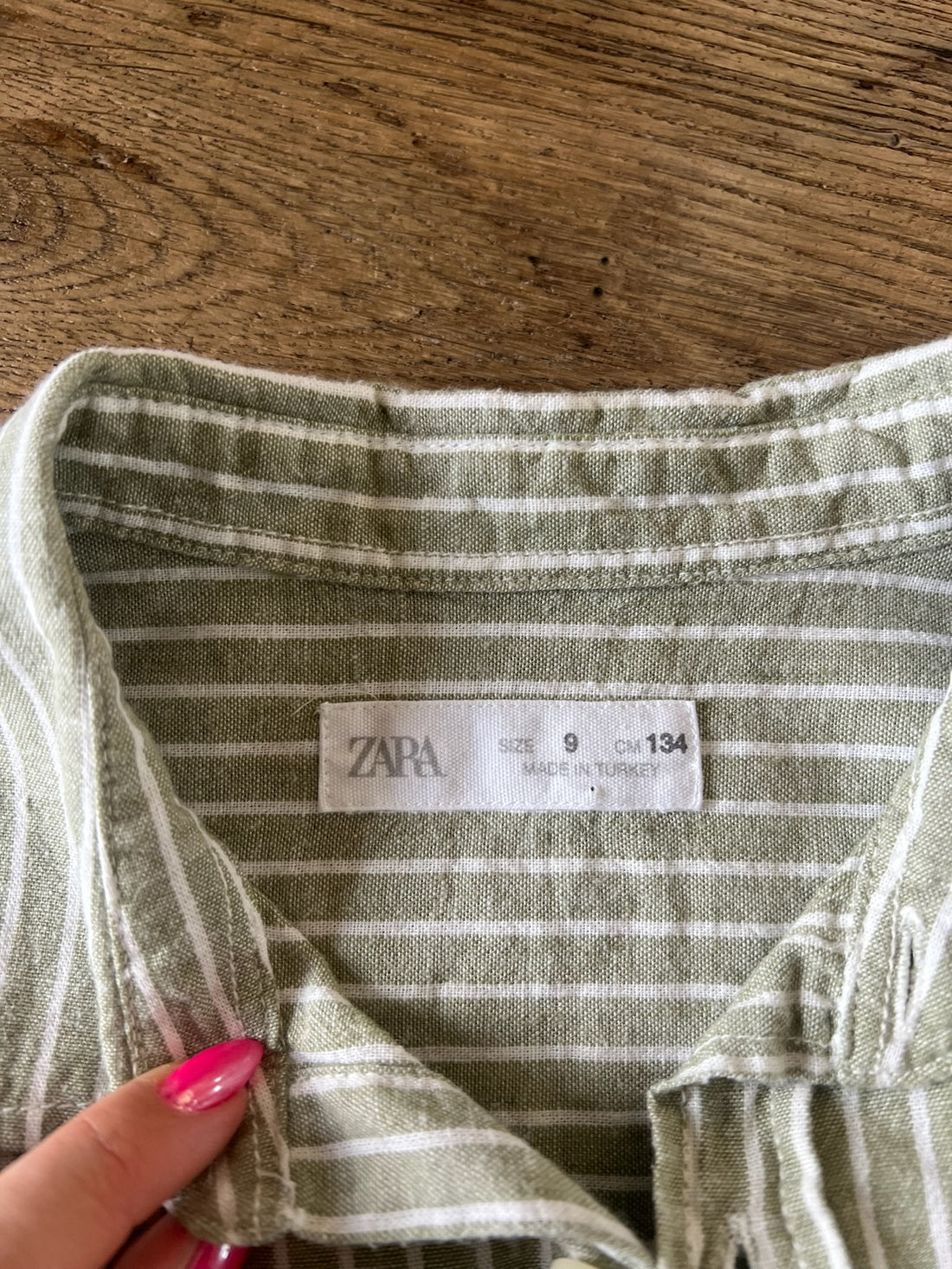 Zara Green Stripe Button Down