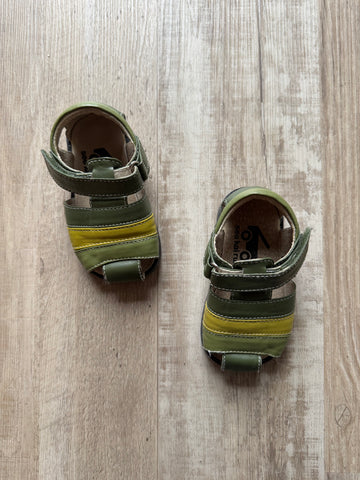 See Kai Run Green Leather Sandals
