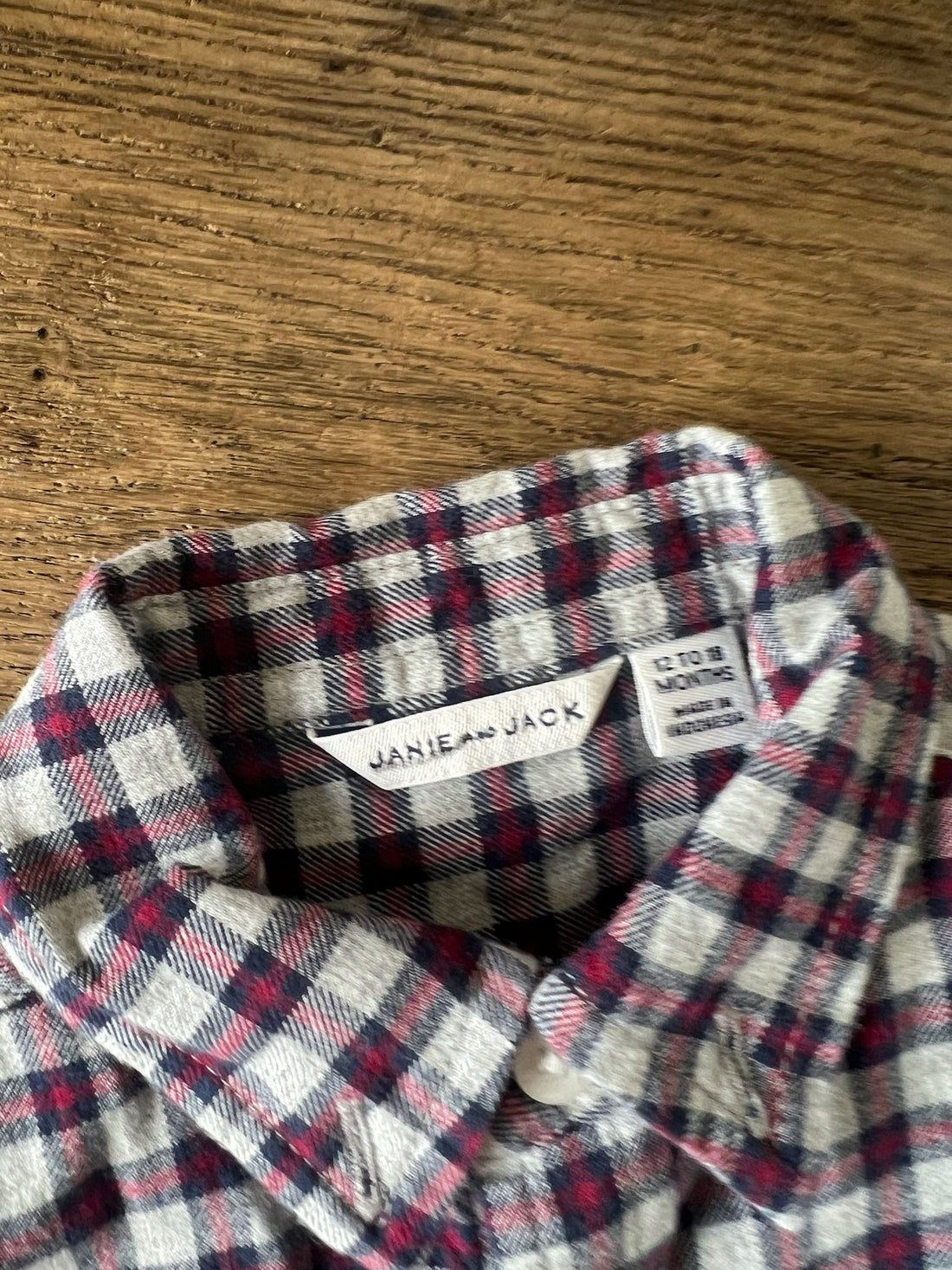Janie & Jack Burgundy Plaid Button Down