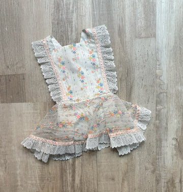 Numi White Floral Flocked Pinafore