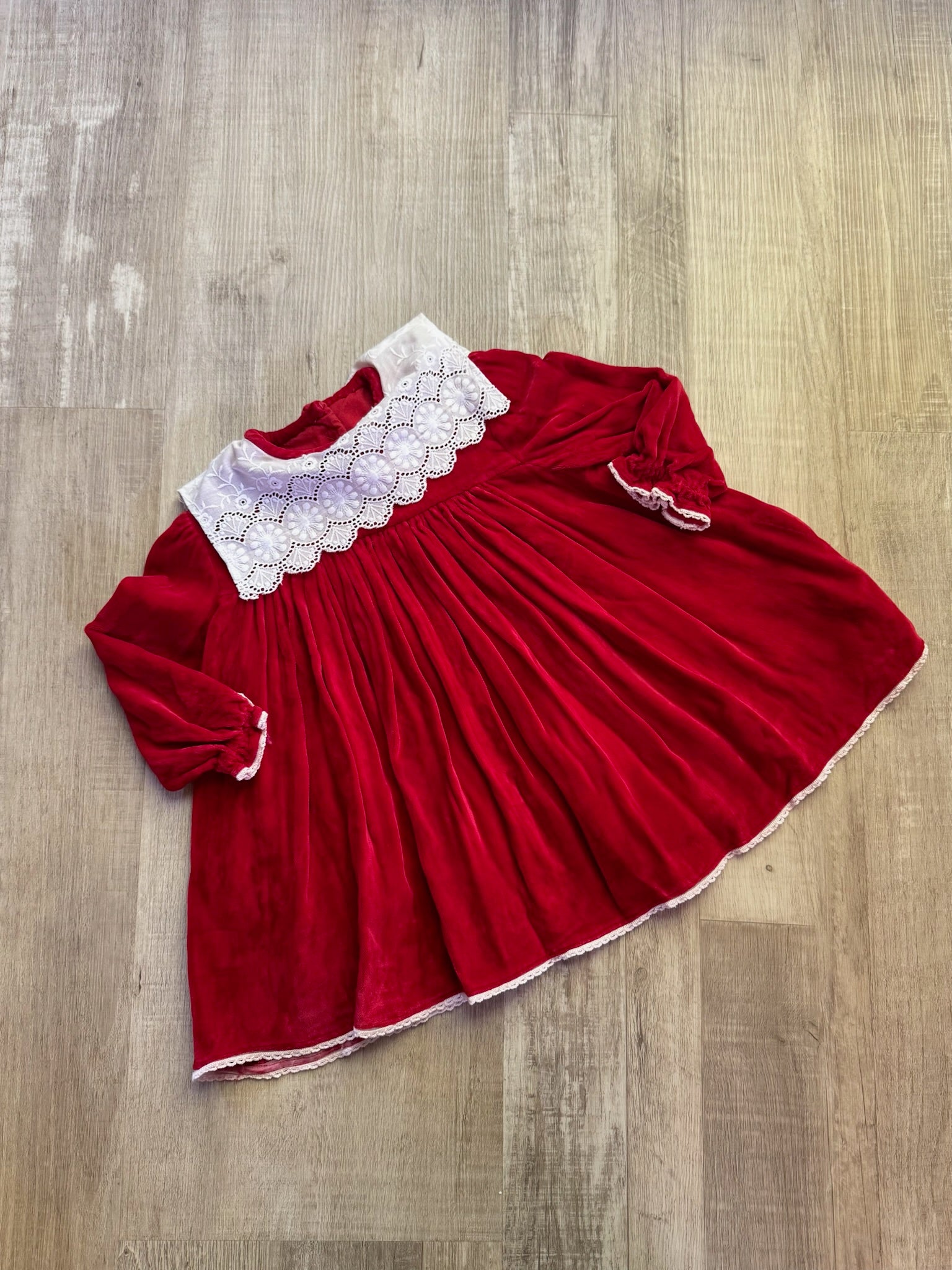Vintage Red Velour Dress AS IS