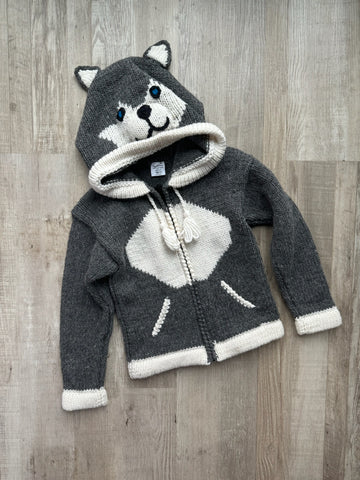 Boutique Grey Fox Wool Cardigan