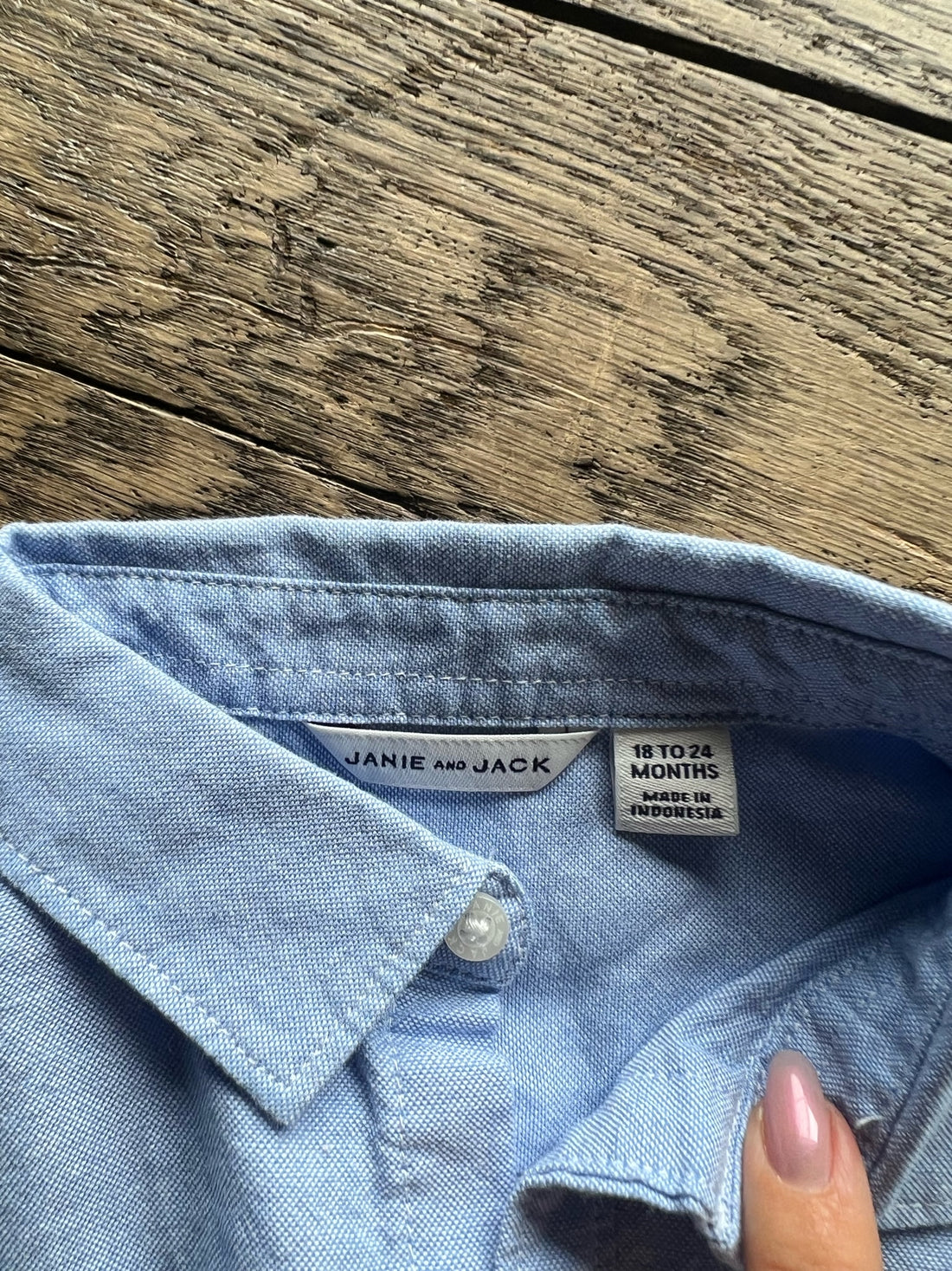 Janie & Jack Blue Button Down Onesie