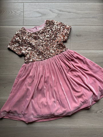 Boden Pink Velour Sequin Dress
