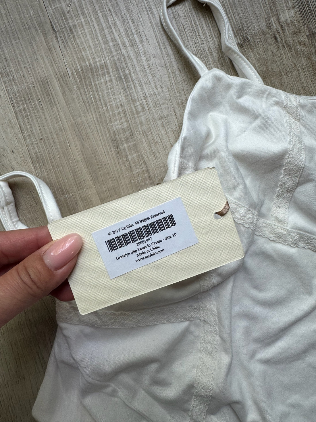 Joyfolie Cream Slip Dress - NEW