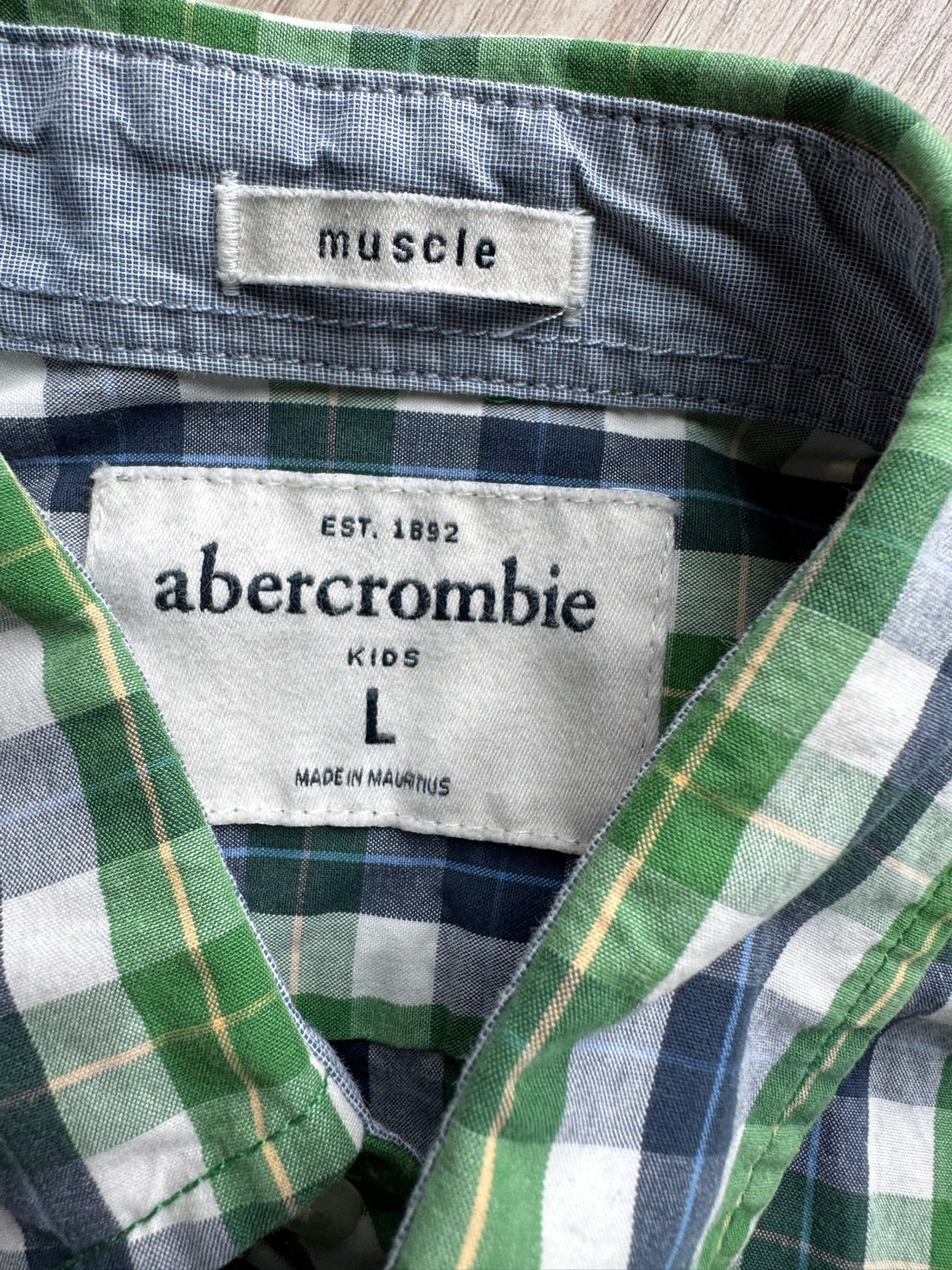 Abercrombie Green Plaid Button Down