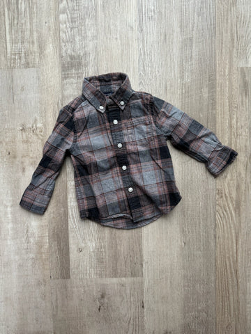 Janie & Jack Grey Plaid Button Down