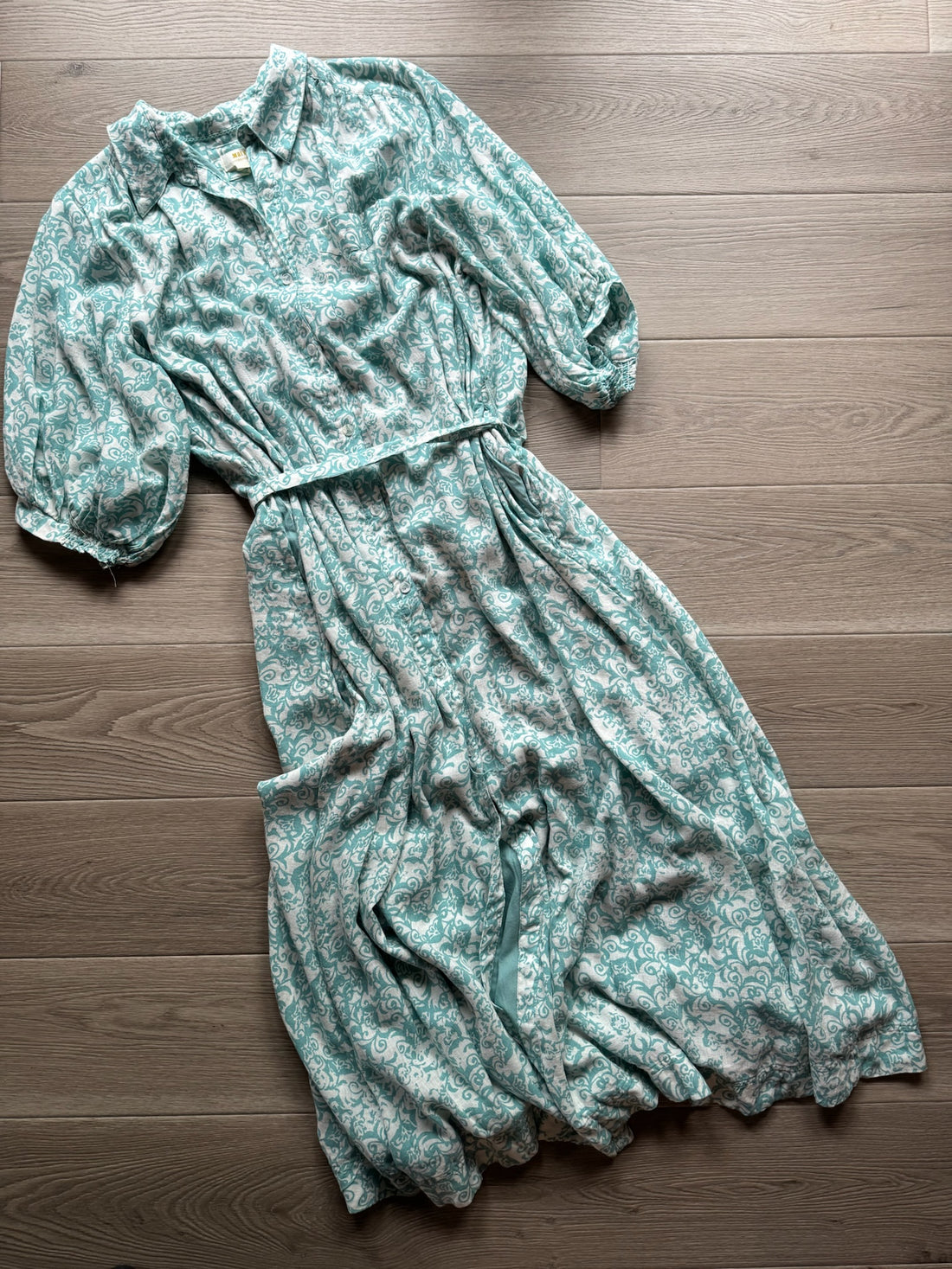Mauve Blue Linen Dress - NEW