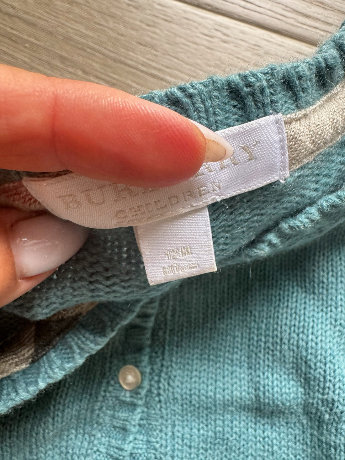 Burberry Blue Cashmere Knit Cardigan