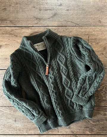 Aran Sweater Market Green Wool Sweater