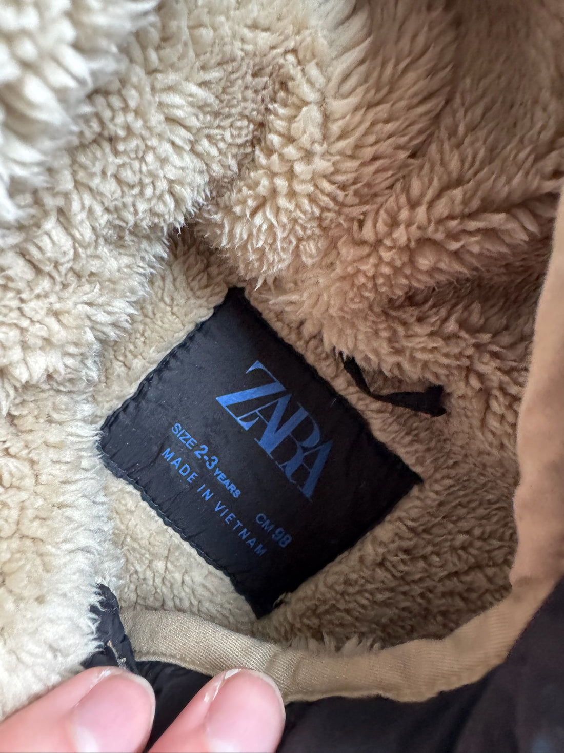 Zara Black Sherpa Lined Coat