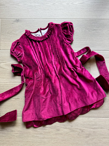 Boutique Burgundy Velour Dress