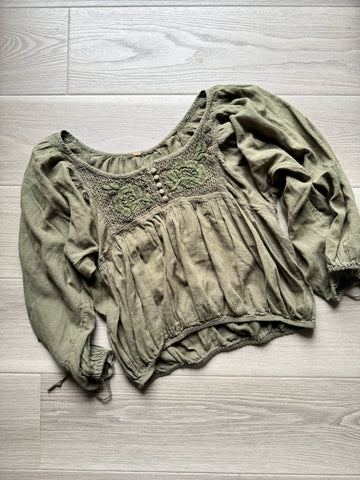 Free People Green Top