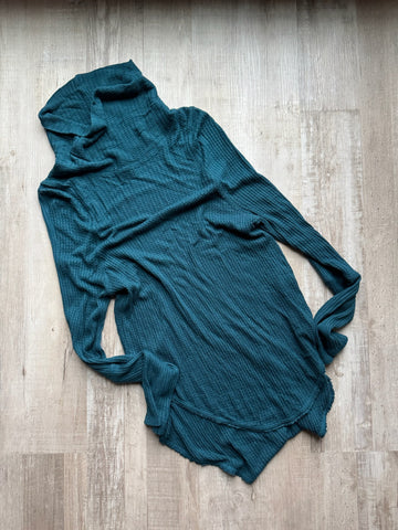 Free People Kristina Mock Neck Teal Top