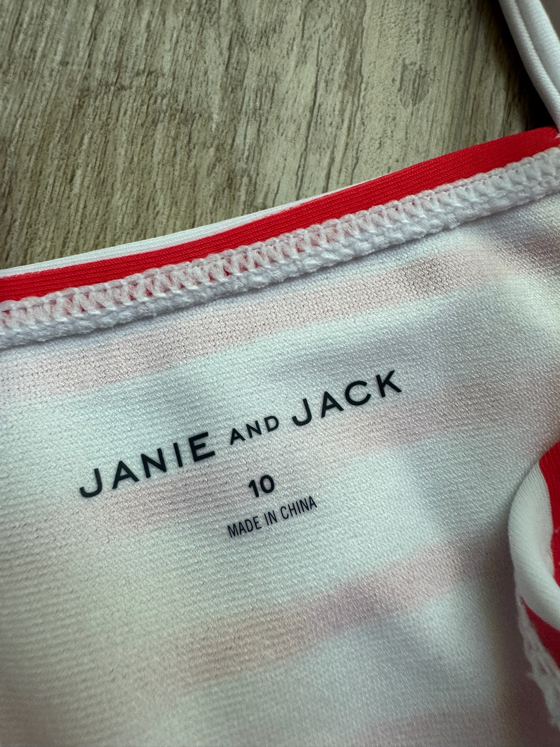 Janie & Jack Red Striped Swimsuit