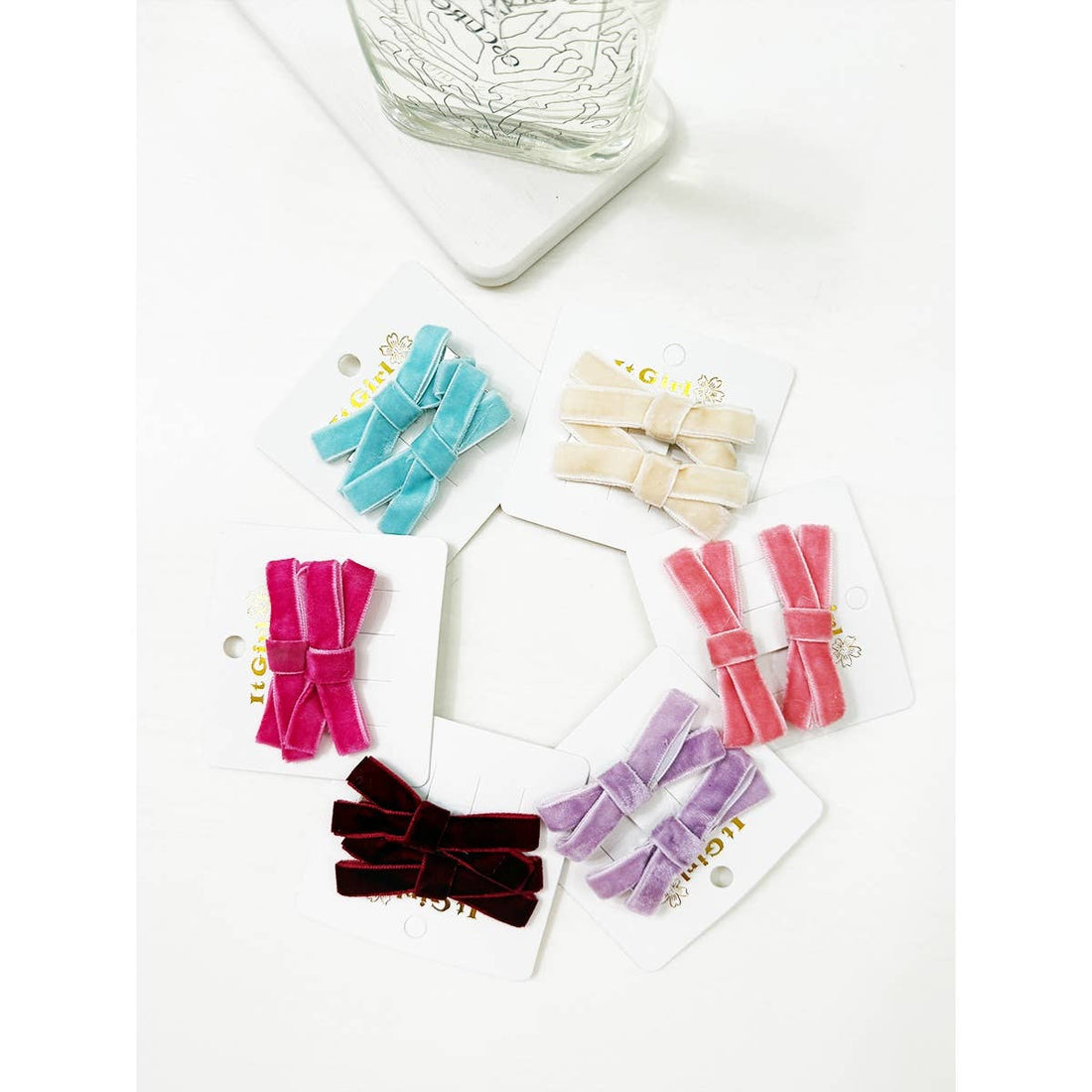 Velvet DUO Mini Bow Clips