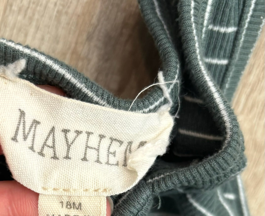 Mayhem Green Striped Romper