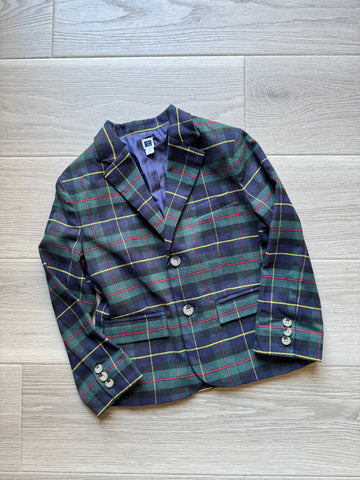 Janie & Jack Green Plaid Wool Blazer
