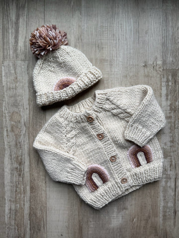 Huggalug Rainbow Cardi Hat Set