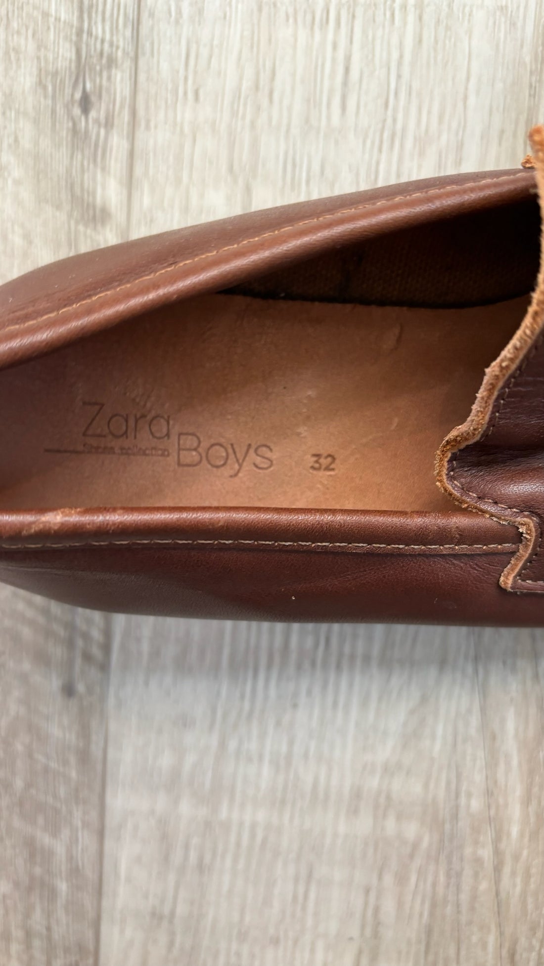 Zara Brown Leather Loafers