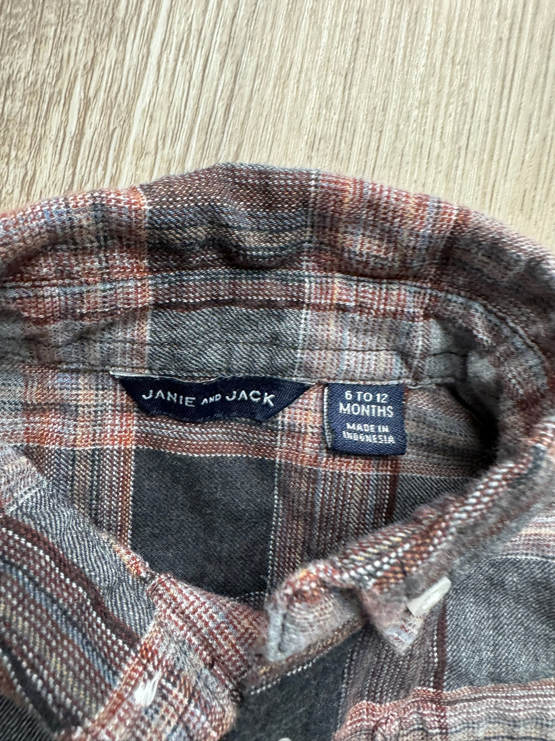 Janie & Jack Grey Plaid Button Down