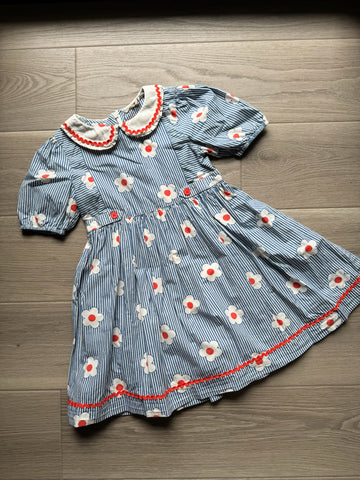 Boden Blue Striped Floral Dress