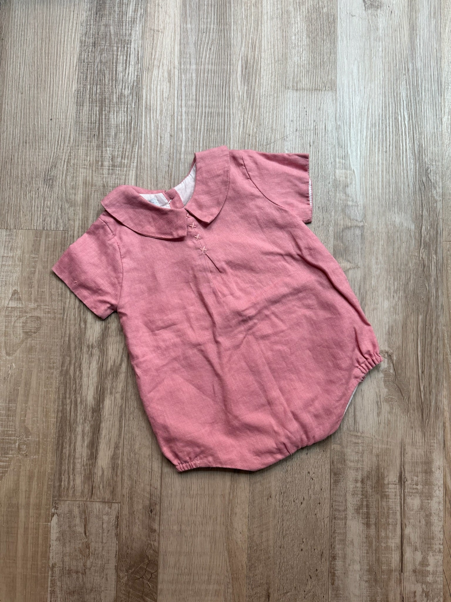 Boutique Pink Linen Romper