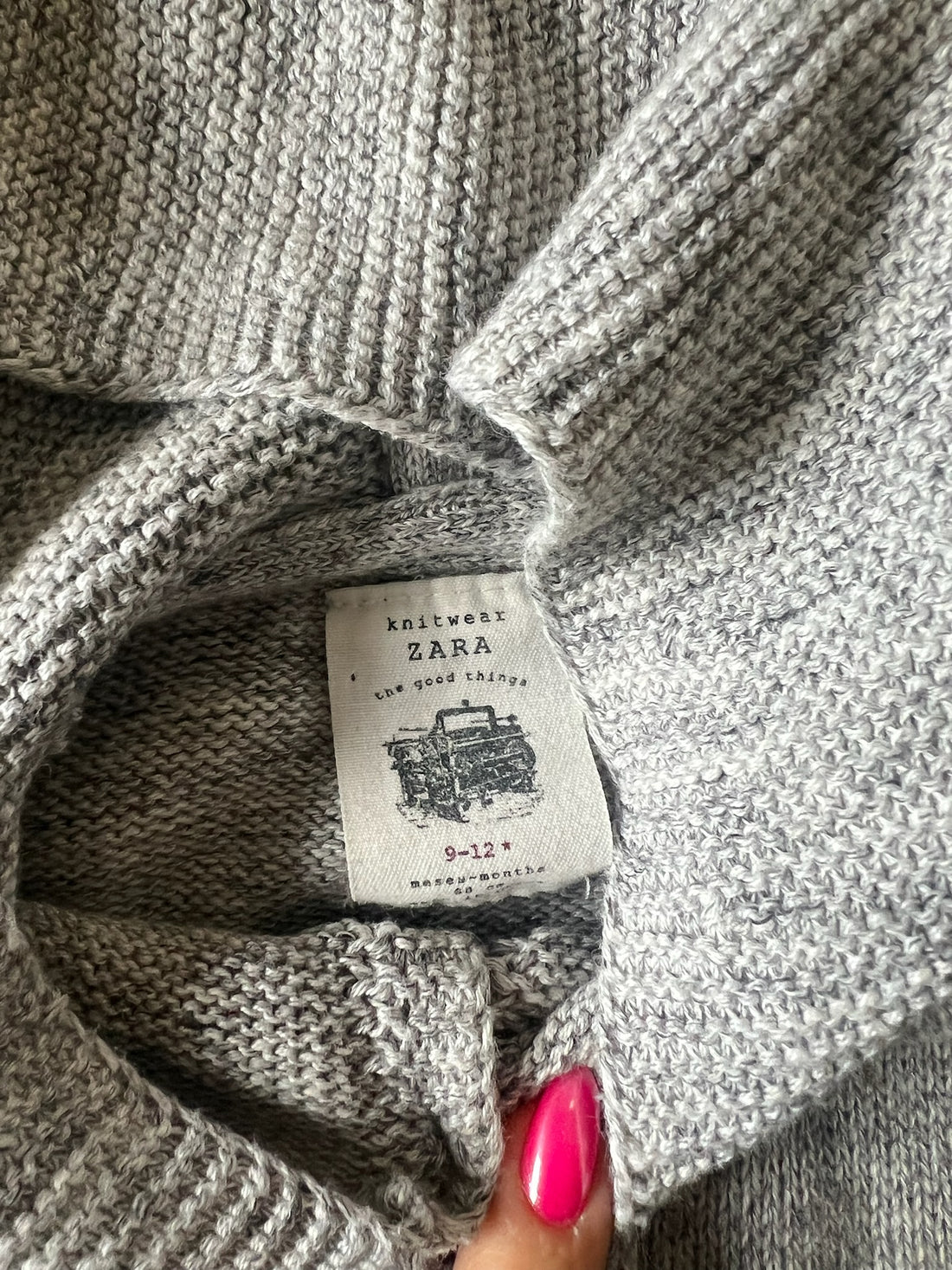 Zara Gray Knit Hoodie