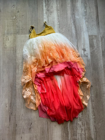 Pleiades Orange Floral Lace Dress